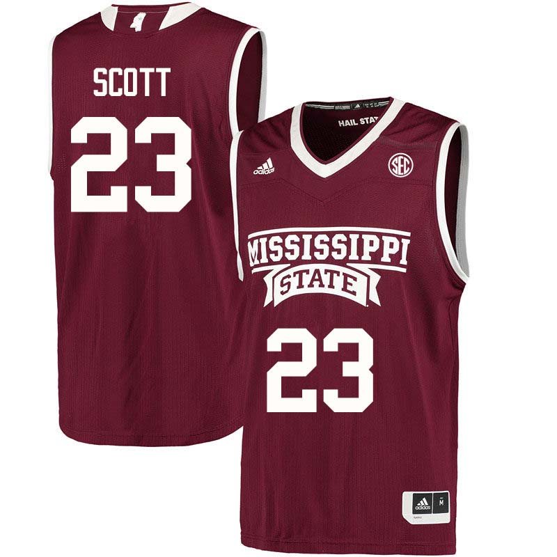 Men #23 Bre'Amber Scott Mississippi State Bulldogs College Basketball Jerseys Sale-Maroon